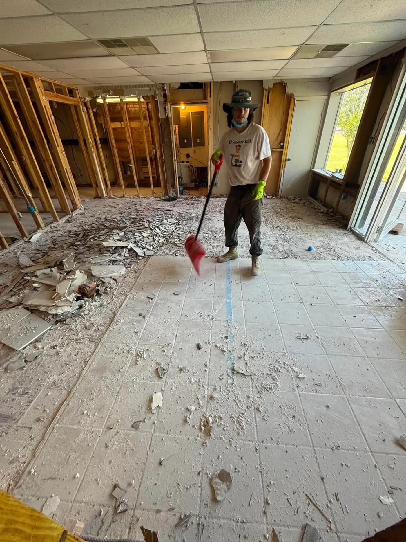 Faith Based Restoration crew clearing demolition debris